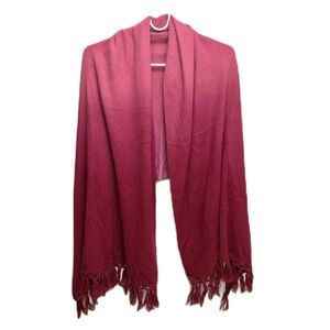 New Women Fringe Shawl Wrap Scarf Gradient Soft Elegant Minimalist Pink Burgundy
